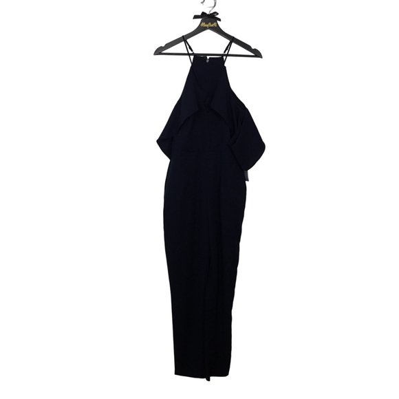 Adelyn Rae Navy Blue Cold Shoulder Jumpsuit S - Picture 3 of 8